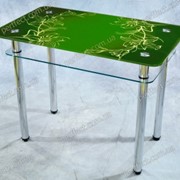 Стол стеклянный обеденный “ЛИЛИИ” зеленый фото