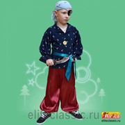 Карнавальный костюм для детей Элит Классик Пират Джон в синем детский, 32 (128 см) фотография