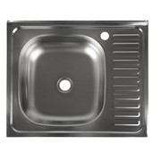 Мойка кухонная 'Владикс', накладная, без сифона, 60х50 см, левая, нержавеющая сталь 0.4 мм фотография