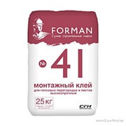 Монтажный клей ФОРМАН 41 / FORMAN №41 для гипсовых перегородок и листов высокопрочный 25 кг