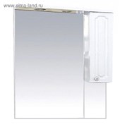 Шкаф-зеркало Misty “Александра 75“, правый, с подсветкой, белый металлик фотография
