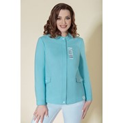 Блузка-рубашка голубая с потайной застежкой хлопковая Д 2547 р. 48-56