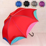 Зонт - трость полуавтоматический 'Радужное настроение', 8 спиц, R 49, цвет МИКС фотография