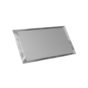 Прямоугольная зеркальная серебряная матовая плитка с фацетом 10 мм (480x120мм) фотография