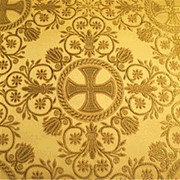 Церковная ткань Алания, жёлтый фото
