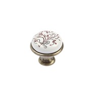 Ручка-кнопка с фарфором KF01-04, бронза