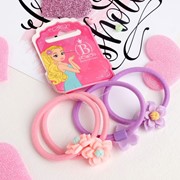 Резинка для волос 'Лилия' (набор 4 шт) розовый, сиреневый фото