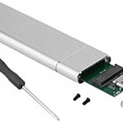 Адаптер-переходник GSMIN внешний корпус Type-C - M2 SSD (Серебристый) фотография