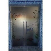 Стеклянные двери для бани и сауны фотография