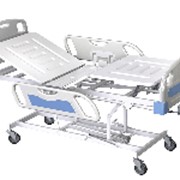 Кровать медицинская функциональная трехсекционная КМФТ144-«МСК» с гидроподъемом и механически регулируемыми секциями, с ложем и спинками из пластика фото