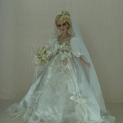 Кукла фарфоровая, свадебная 45 см фото