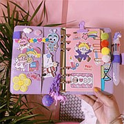 1 шт. A6 Дневник DIY Блокнот Cute Cartoon Girl Сердце Дневник аккаунта План перекидных тетрадей фотография
