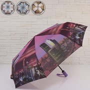 Зонт автоматический 'Ночной город', 3 сложения, 8 спиц, R 47 см, цвет МИКС