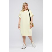 Льняное желтое платье для полных женщин P 2009 р. 52-72 фото
