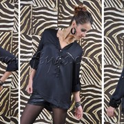 Черная блузка свободного кроя, интернет магазин фото