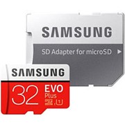 Карта памяти микро SDHC 32 Гб класс 10 UHS-I U1 EVO Plus - Samsung - с адаптером SD фото