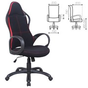 Кресло офисное BRABIX PREMIUM “Force EX-516“, ткань, черное/вставки красные, 531571 фото