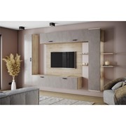 Гостиная подвесная Дороти, 2400х400х1700, Дуб сонома/Бетон фото