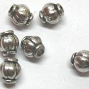 Бусина металлическая Бочонок, Тибетское серебро 4мм (10шт)