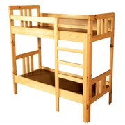 Мебель для детских садов, Кровать детская двухъярусная с натурального дерева фотография