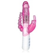 Розовый вибратор хай-тек для тройной стимуляции - 26 см. Erotic Fantasy Ht-r7 фотография