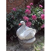 Лебедь цветник ,форма вазона, кашпо из бетона, декоративная садовая ваза, цветочница из бетона фото