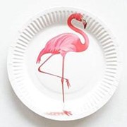 Набор тарелок бумажных Веселуха "Фламинго", d- 18 см., 10 шт., 1707286