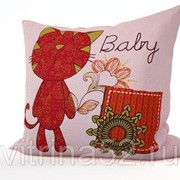 Декоративная подушка “Цветочный котик“ фото
