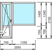 Балконный блок ПВХ 2100х2050