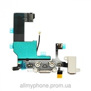 Шлейф коннектора зарядки / коннектора наушников с микрофоном белого цвета для Apple iPhone 5G фото