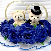Кольца на крышу белые мишки и синие цветы фотография