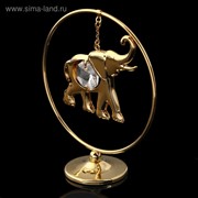 Сувенир «Слон в кольце», 3×7×8 см, с кристаллом Сваровски