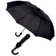 Зонт складной с кожаным держателем (23 *10, черный) фотография