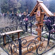 Дубовый крест на могилу, резьба по дереву. фото
