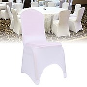 Белый банкетный чехол на стул, эластичный протектор для обеденного стула, эластичный чехол для сиденья, фото