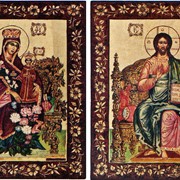 Венчальные иконы «Богородица Невянущий цвет и Господь Вседержитель»