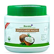Кокосовое масло Барака Organic в пластиковой банке, 460 г./500 мл.