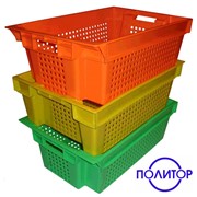 Ящики из пластика телескопические 600-400-200.33л Предназначен для транспортировки мясной, молочной, рыбной, плодоовощной продукции. фотография