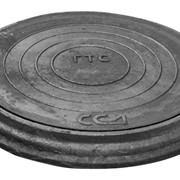 Люк ревизионный деревянный, полимерно-песчаный, D= 580 мм, Нагрузка: 29 кН, Тип: ЛМ, черный фотография