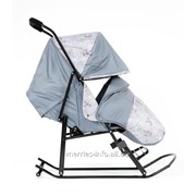 Санки-коляска Kristy Luxe Plus Светло серый фото