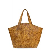 Женская сумка Poolparty Fiore Leather Handbag Ostrich кожаная коричневая фото