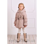 Куртка-пальто зимняя для девочки (бежевый)