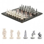 Шахматы “Северные народы“ из креноида 40х40 см фото