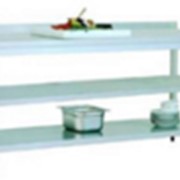 Стол производственный из нержавейки (две полки+борт) фото