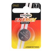 Батарейка литиевая 'Трофи', CR1632-1BL, 3В, блистер, 1 шт. фотография