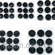 Пуговицы 17 мм чёрные 1000 шт (2-4 прокола) фото