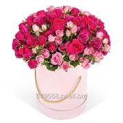 Шляпная коробка с цветами «Розовый сад»