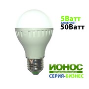 Лампочка А60/E27/5W, светодиодная , эконом сегмент, цоколь е27, работа от 30000 часов, 6000К, белый фото
