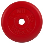 Диск обрезиненный d26мм MB Barbell MB-PltC26-5 5 кг красный фото