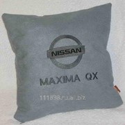 Подушка серая Nissan Maxima QX вышивка темно-серая фотография